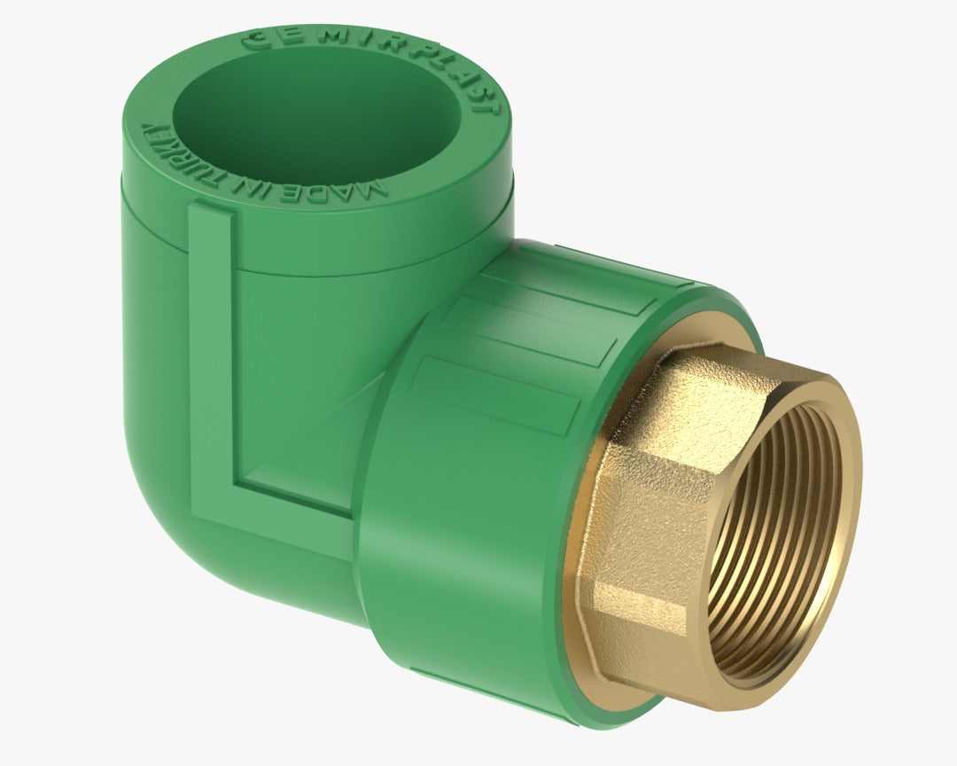 PPR female elbow hexagonal brass green 90 degree fitting Qatar – SSK Trading