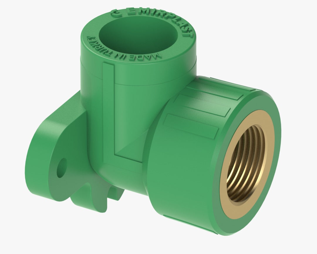 PPR wallplate elbow female brass green wall outlet fitting Qatar – SSK Trading