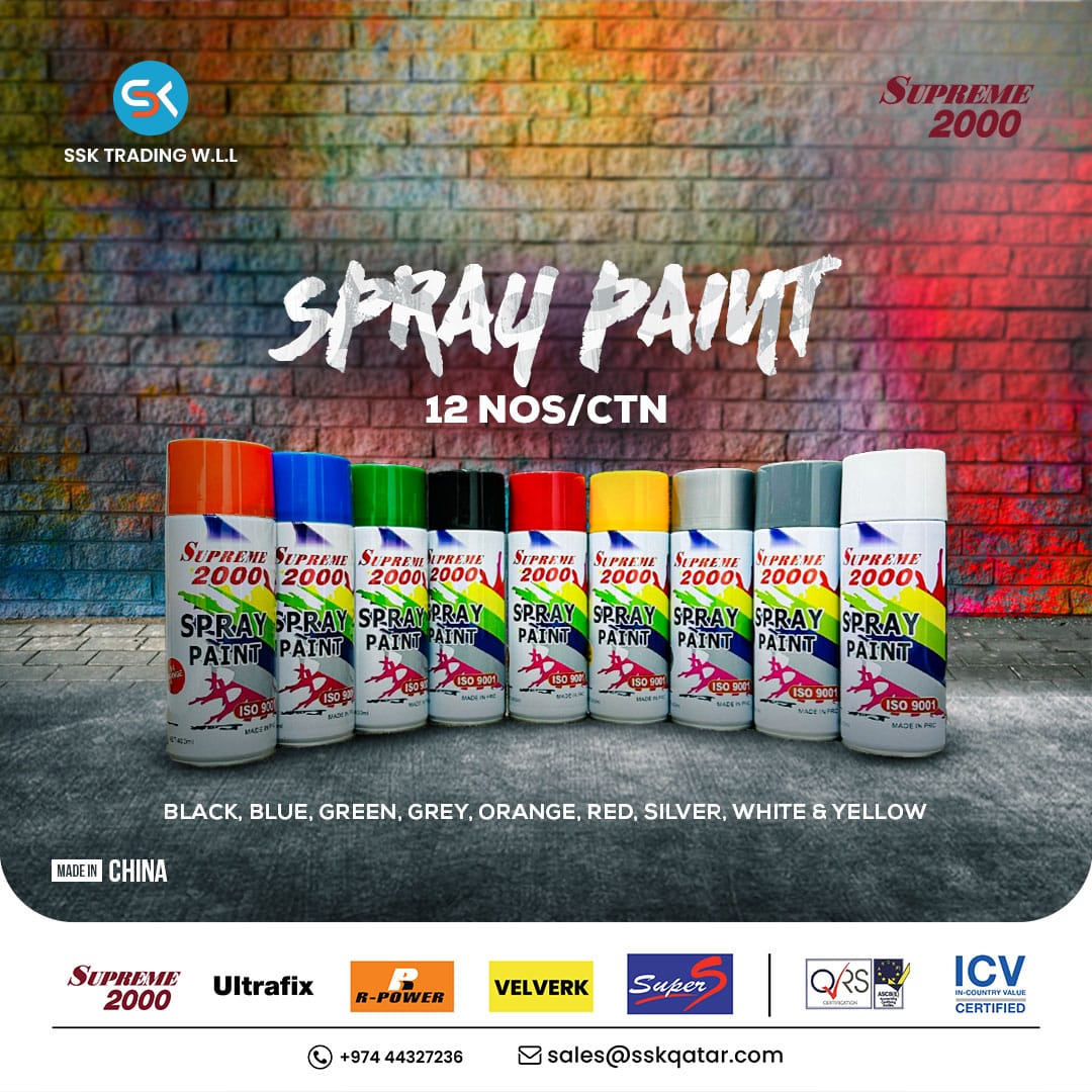 High-gloss yellow spray paint for metal and wood Doha