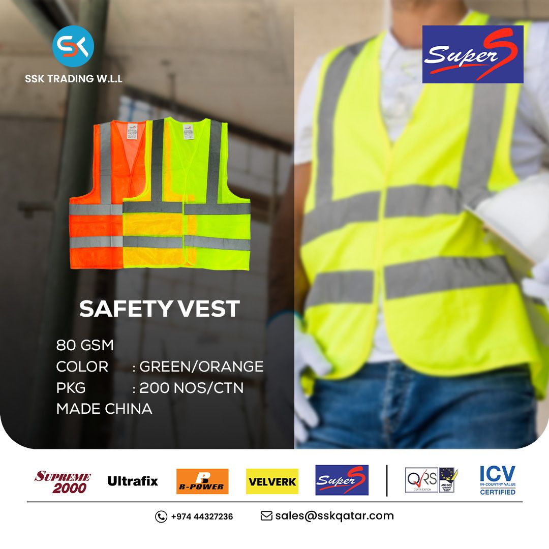 SuperS Safety Vest 80GSM supplier in qatar