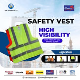 High-visibility safety vests for workers in Qatar construction site supplied by SSK Trading