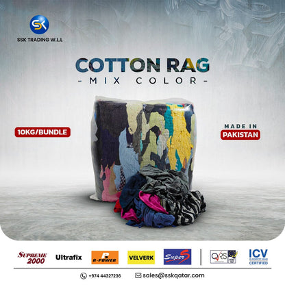 Cotton Rags 10Kgs  Mixed Color