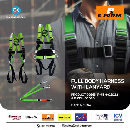 Full Body Harness with Forked webbing lanyard R-FBH-02022