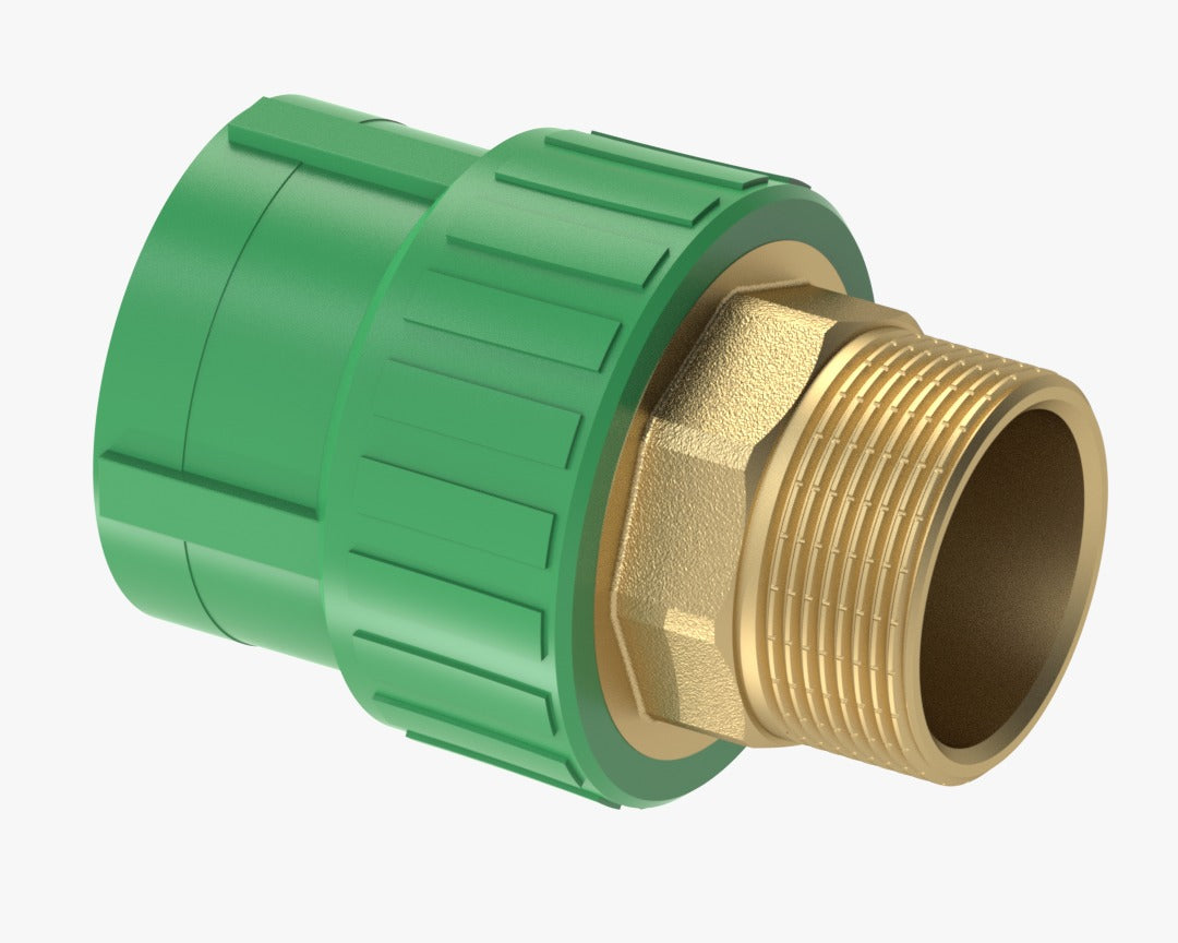 PPR male adaptor hexagonal brass green pipe fitting Qatar – SSK Trading