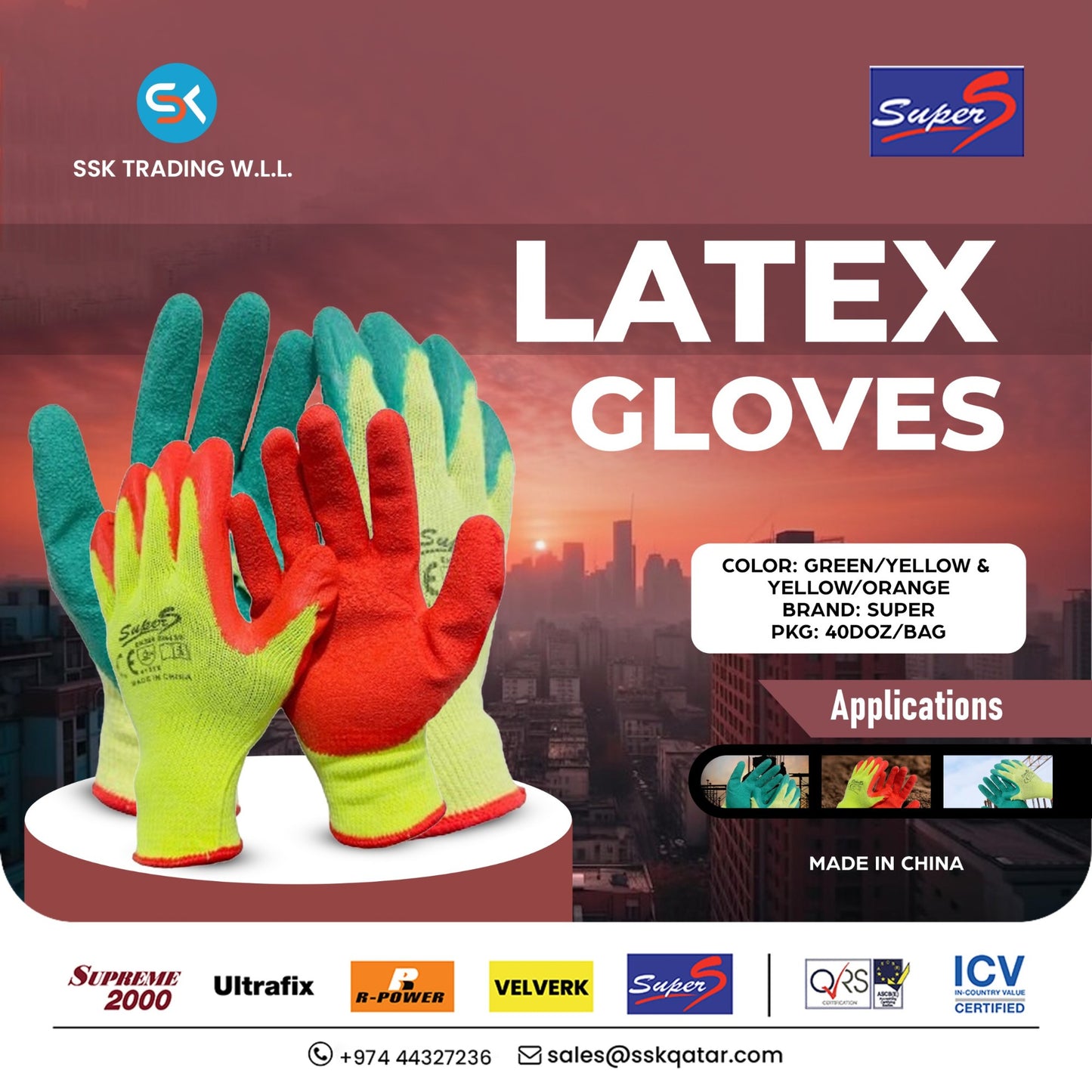 SuperS Latex Gloves Green