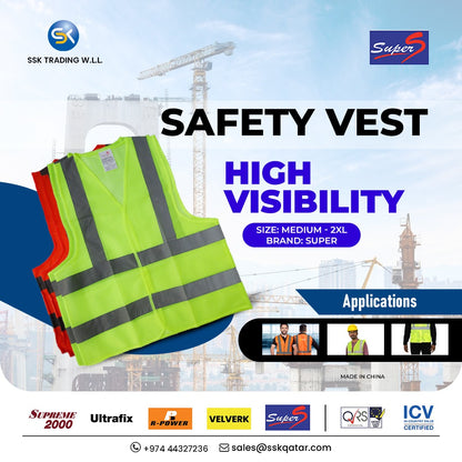 SuperS Safety Vest 120GSM High Visibility