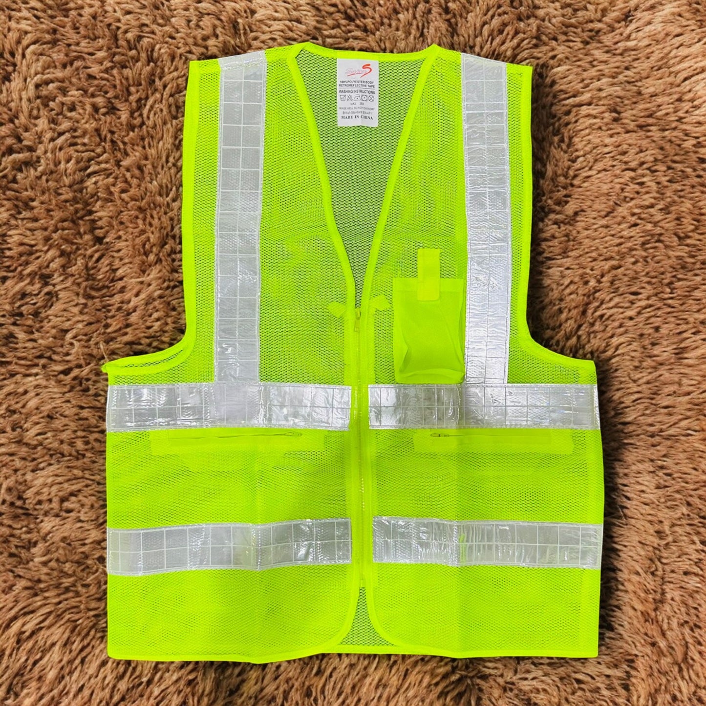 SuperS Safety Vest Net with Pocket